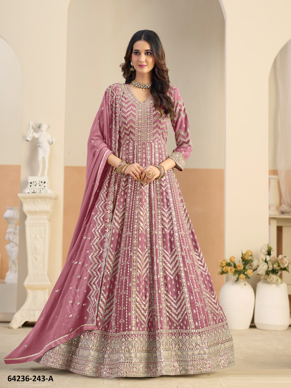 FLOOR-LENGTH SUITS [Semi-Stitched / Un-Stitched]