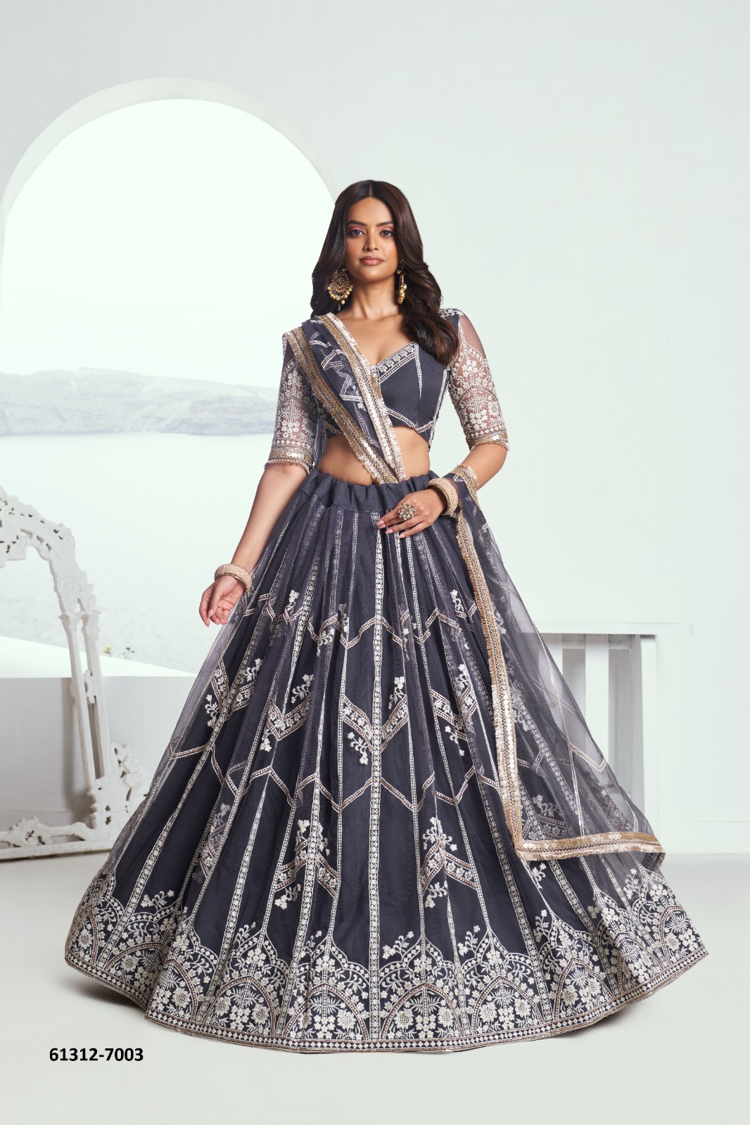 STYLISH LEHENGAS [Semi-Stitched]