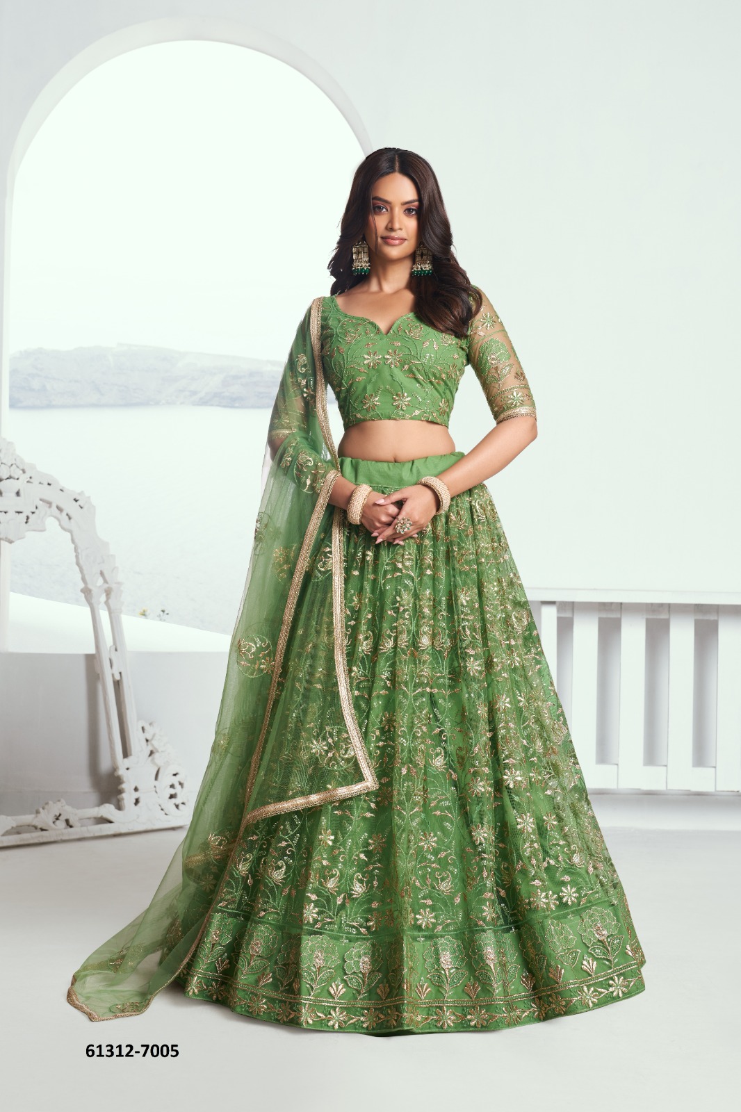 STYLISH LEHENGAS [Semi-Stitched]