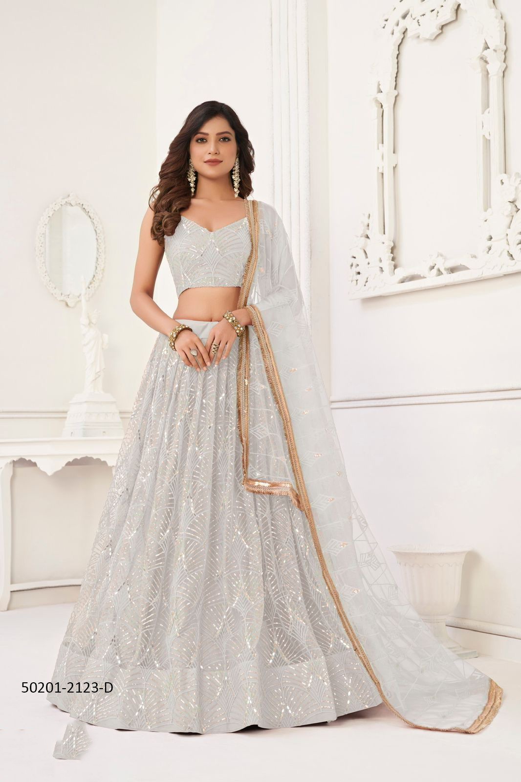 STYLISH LEHENGAS [Semi-Stitched]