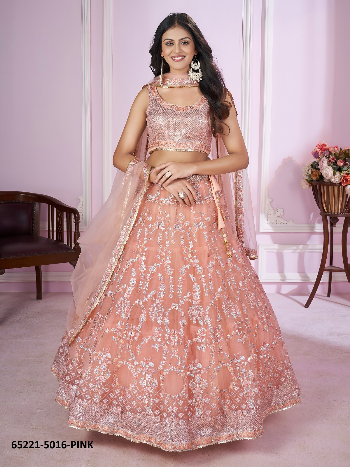Stunning lahengha choli in Peach