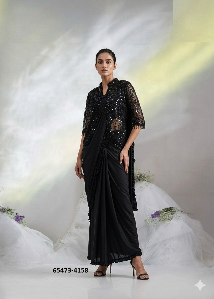 Exclusive Black ready to wear saree