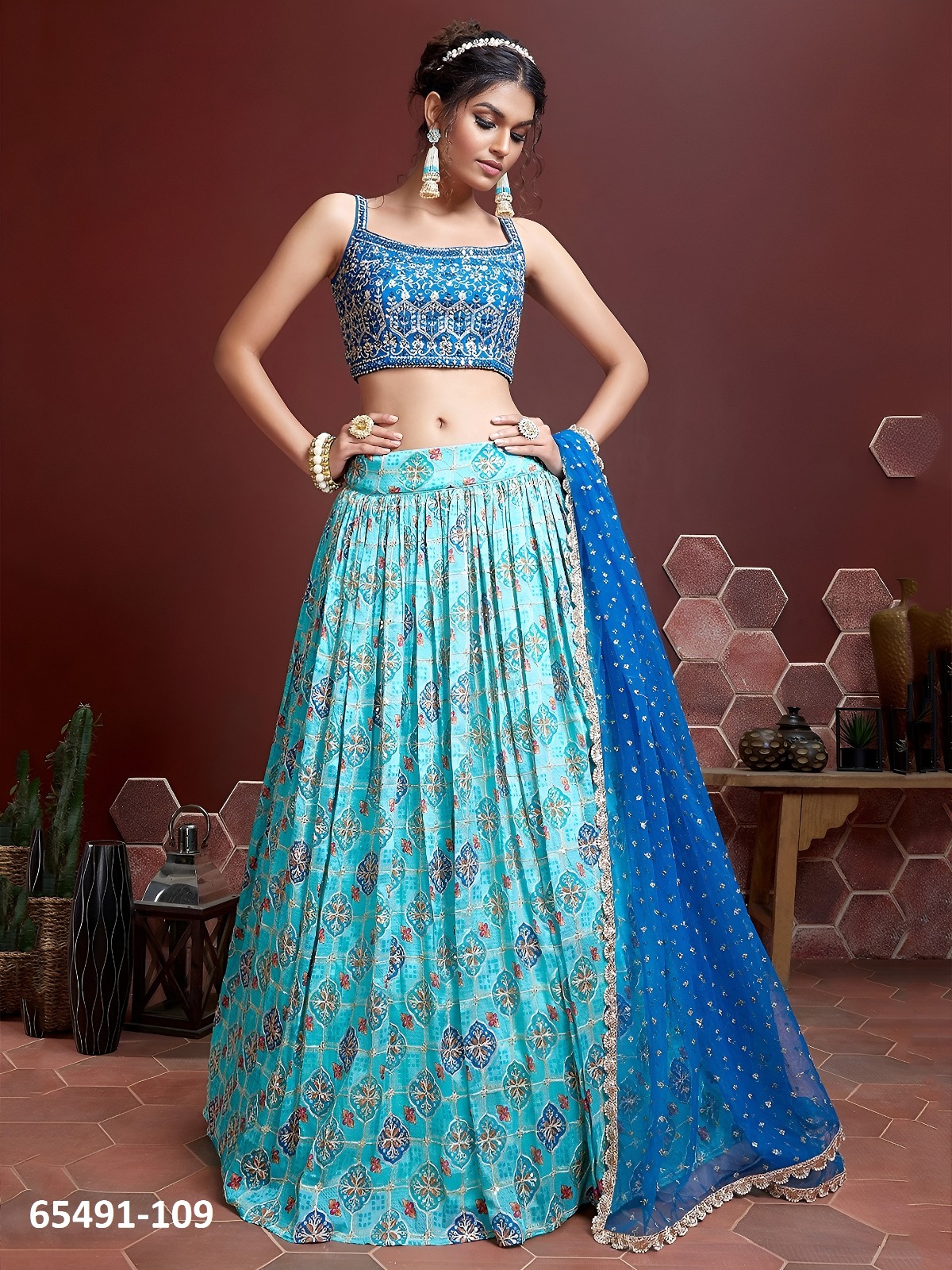 Beautiful blue shaded Lahengha
