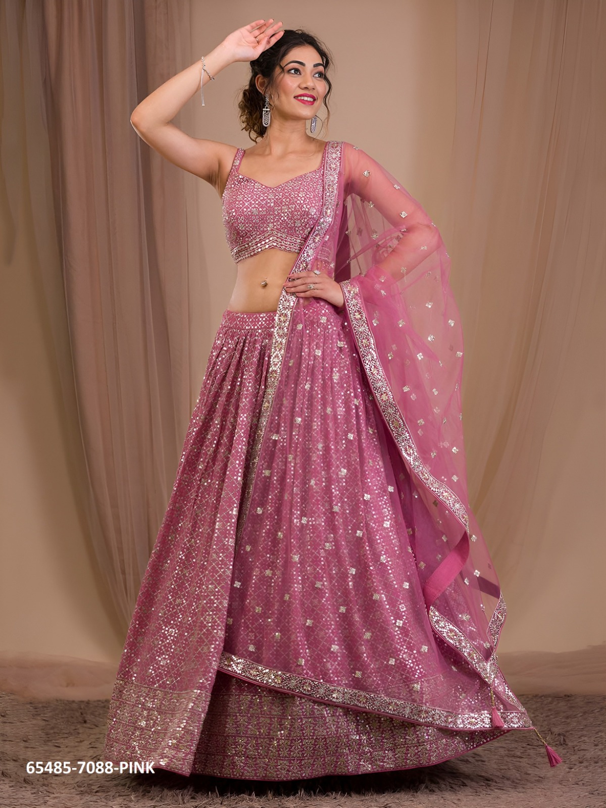 Magnificent Pink Lahenga Choli