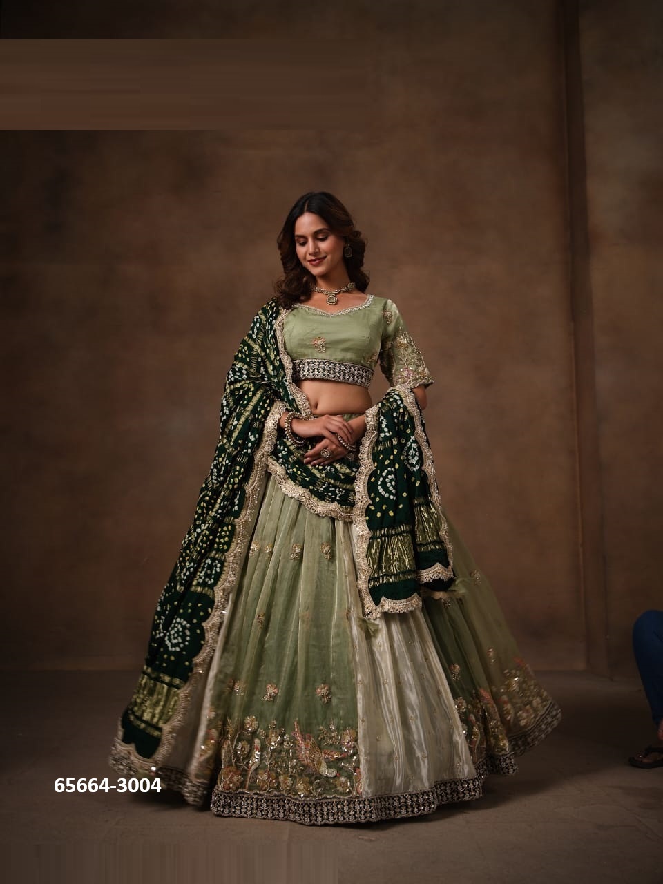 Elegant Lahenga Choli  in  Green