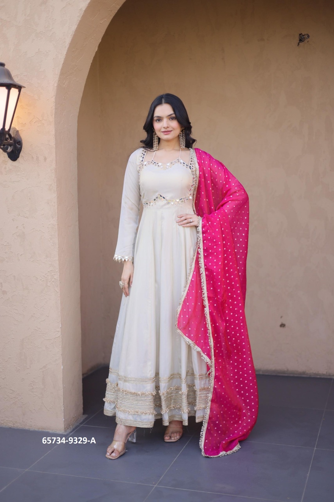 Stunning Cream  Party wear Suit
