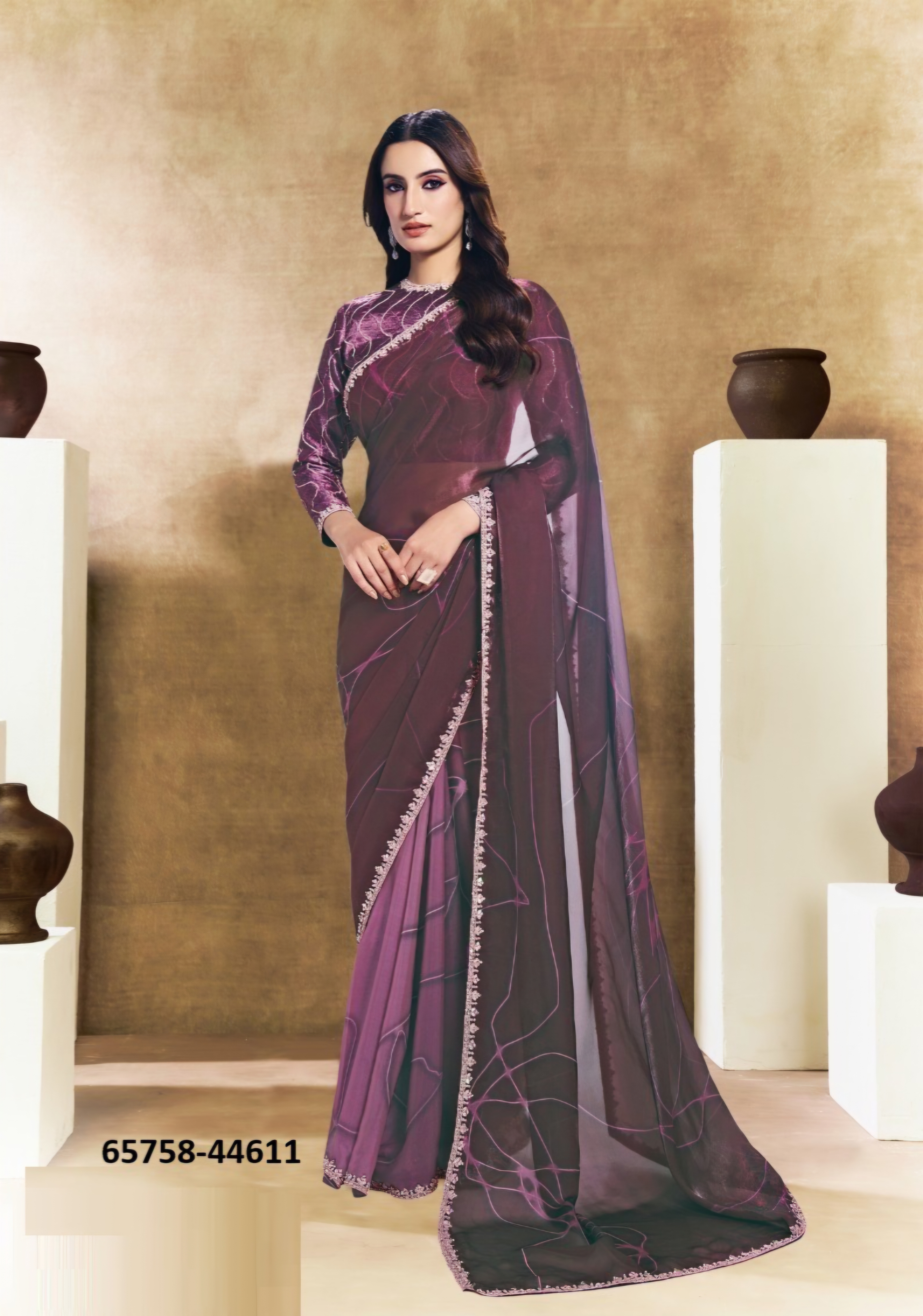 Stunning Multishade Magenta sari