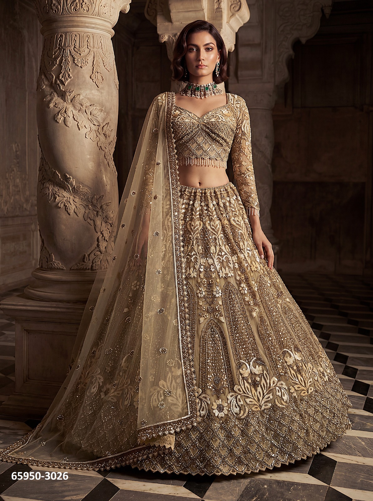 Magnificent Golden Lahenga Choli