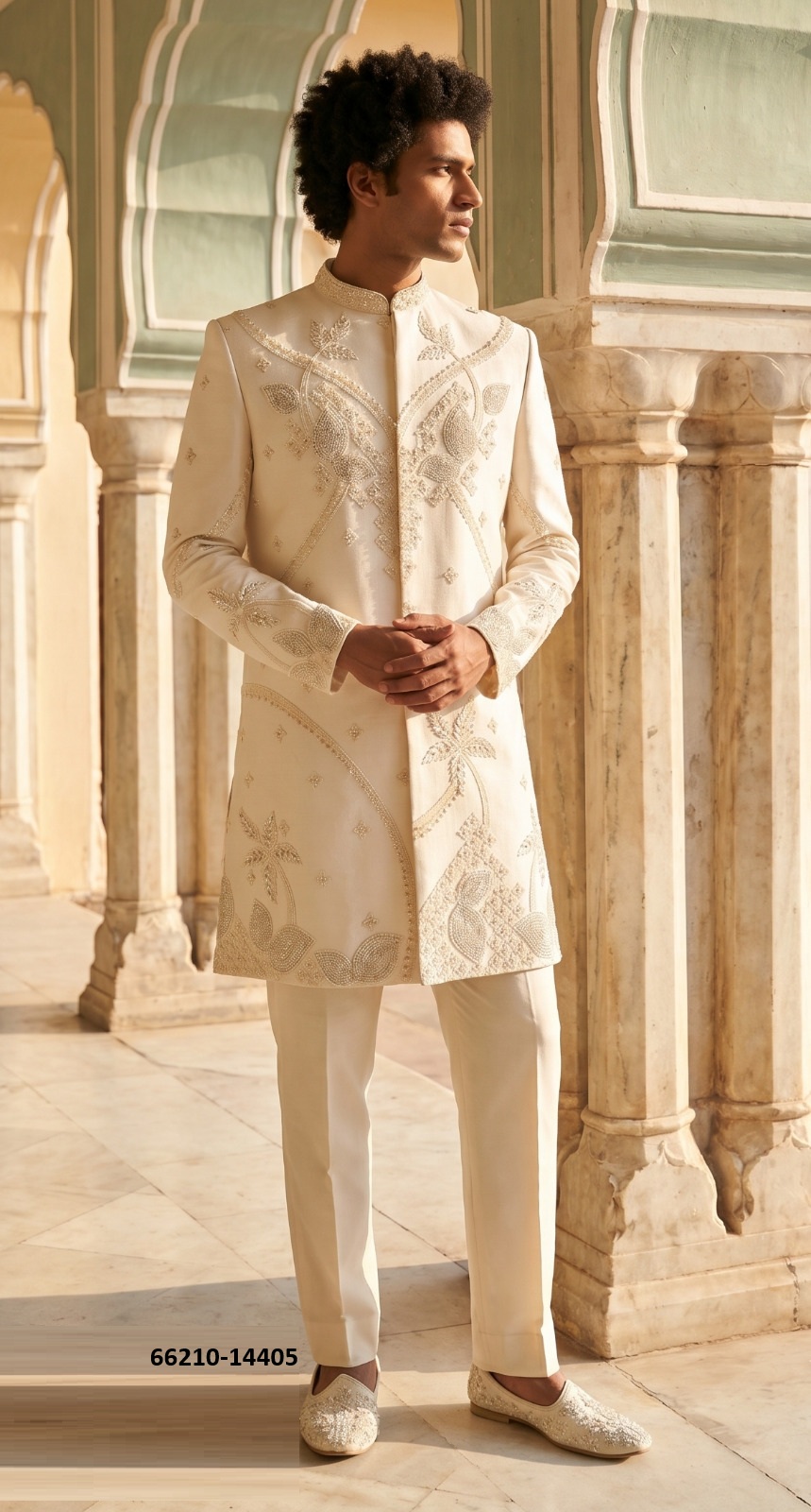 Alluring mens cream jodpuri suit
