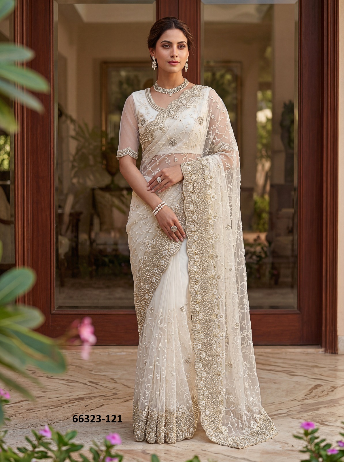 Beautiful Net Saree with Blouse
