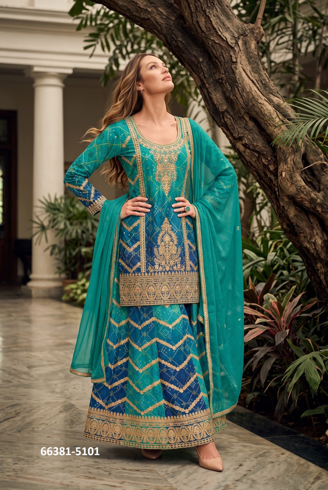 Beautiful Digital Bhandani Plazzo Suits