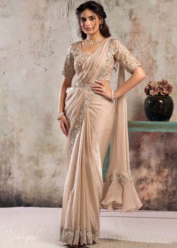 AMAZING BAIGE READY-TO WEAR SARI WITH BLOUSE